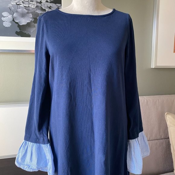 ♥ BeachLunchLounge 100% Cotton T-Shirt Dress with Ruffled Sleeves S/P   … - Picture 3 of 9